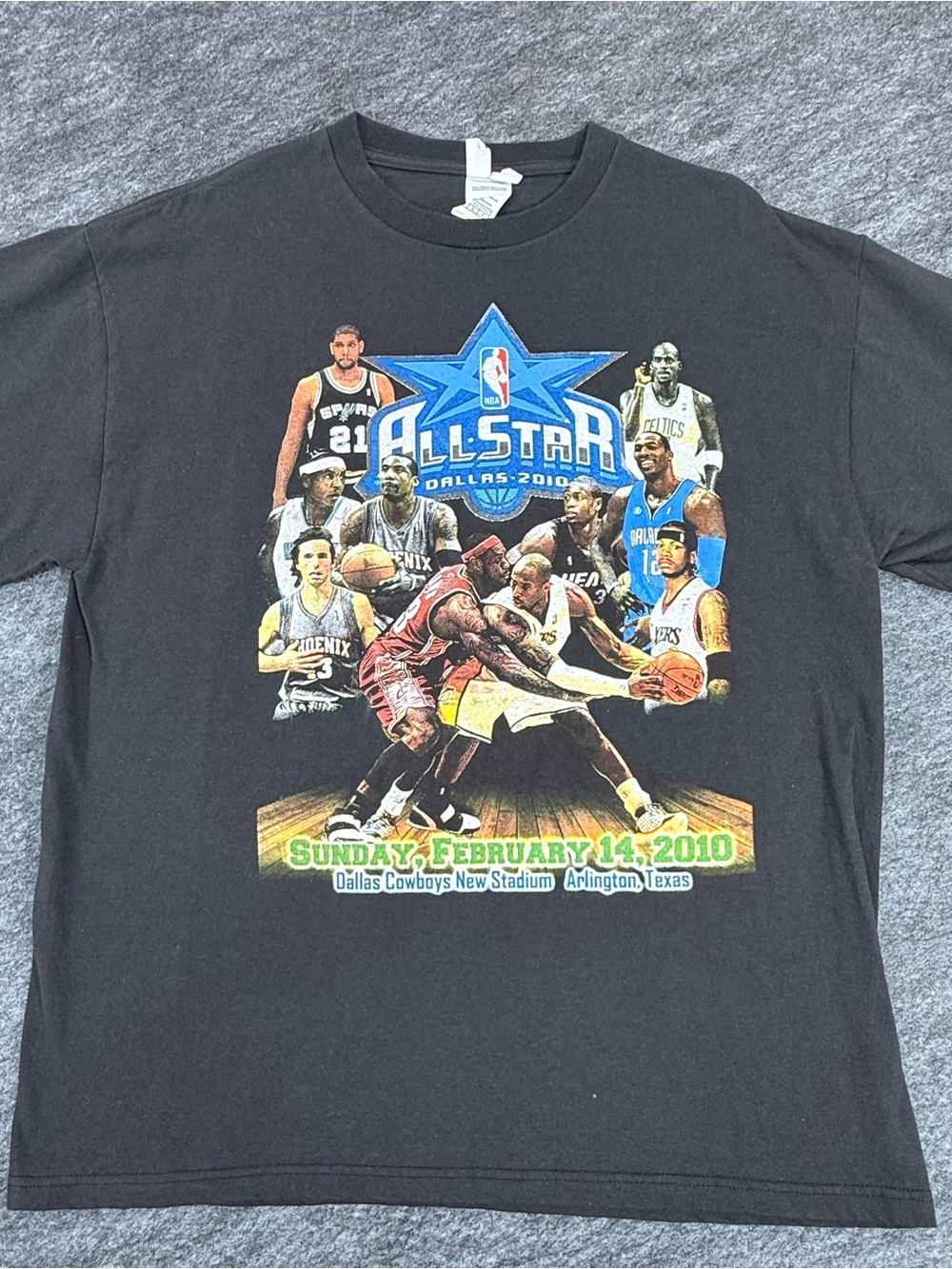 2010 NBA All Star Dallas T Shirt Mens Large Kobe LeBron Duncan Garnett Vintage